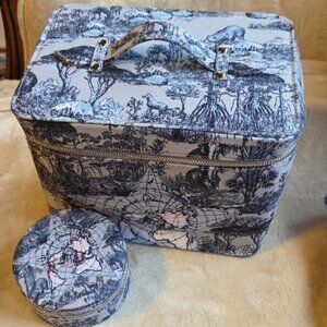 Christian Dior World Trotter Toile Print Cosmetic/Jewelry Case Set